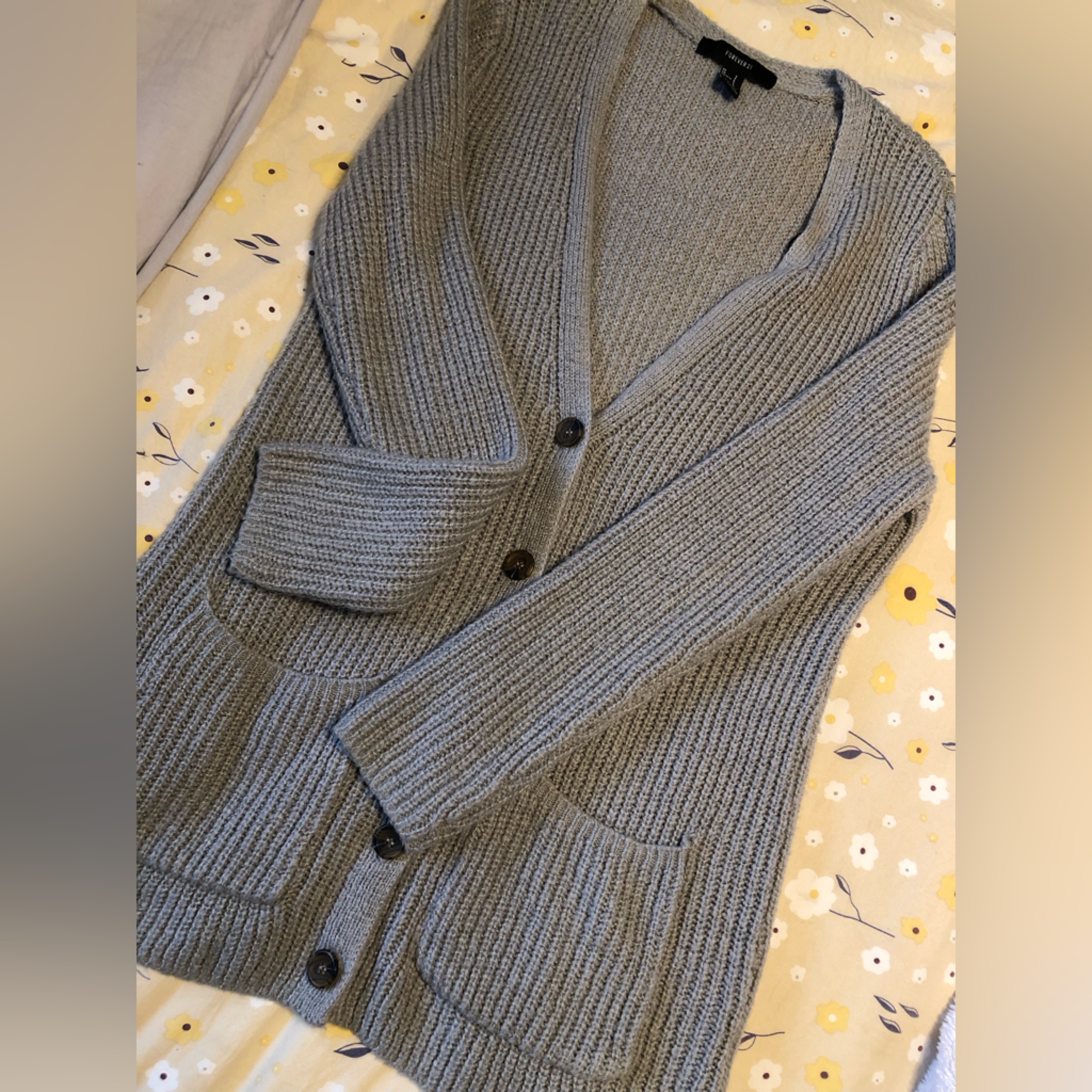 Grey Button Down Sweater